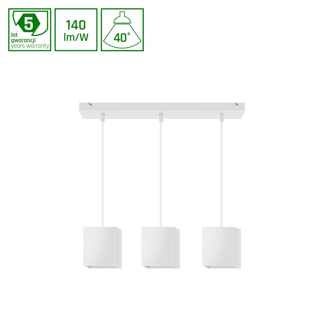 Lustra alba cu 3 pendule