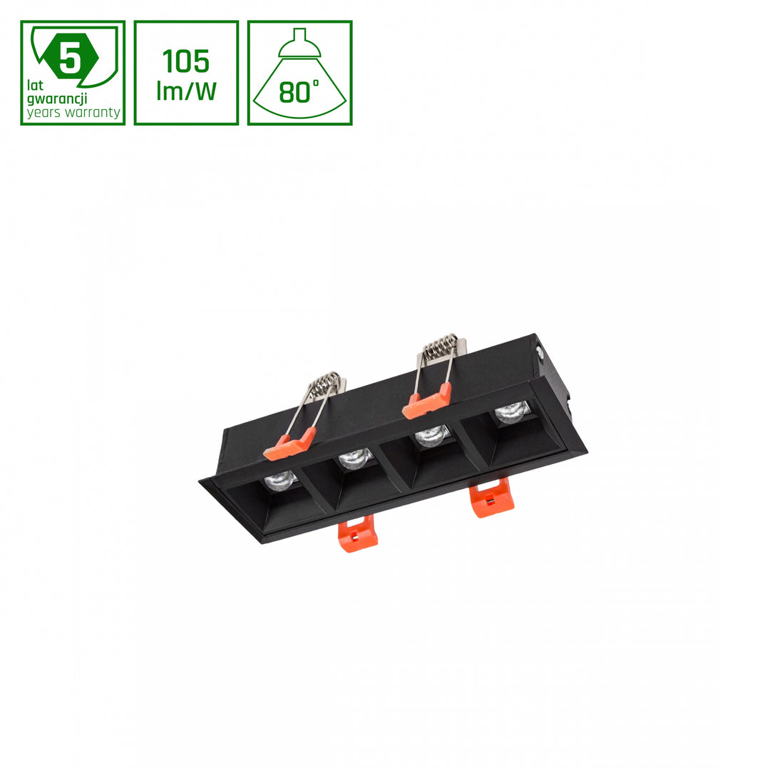 Spot incastrat MINI16 ALLDAY INSPIRE IN DARK LIGHT 80DEG BLACK 940 11W 230V 16CM
