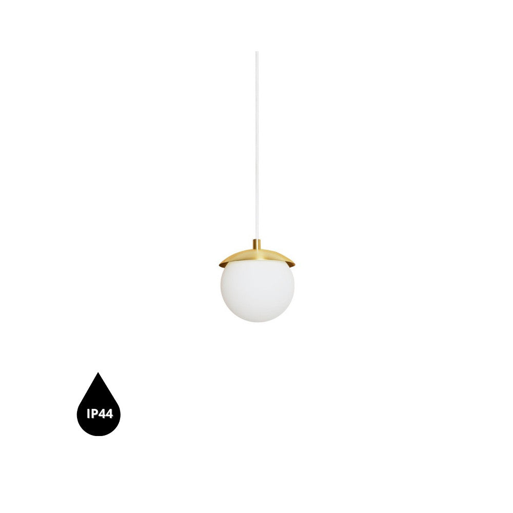 Pendul Kuul F alba cu alama IP44