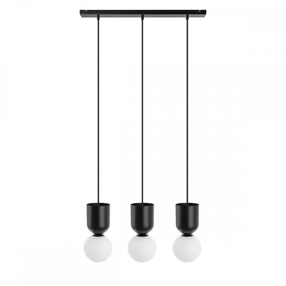 Lustra suspendata Luoti 3L neagra tripla