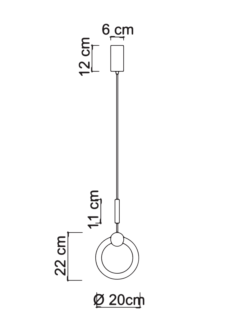 Pendul modern individual in forma de cerc iluminat LED Layla by Sikrea