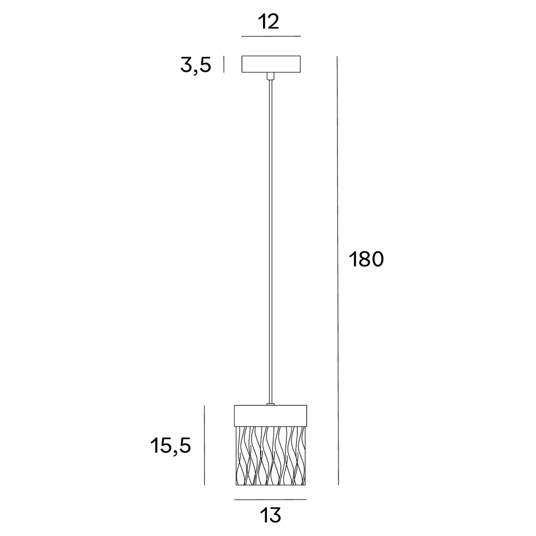 Pendul Vetro negru periat Maxlight P0574d