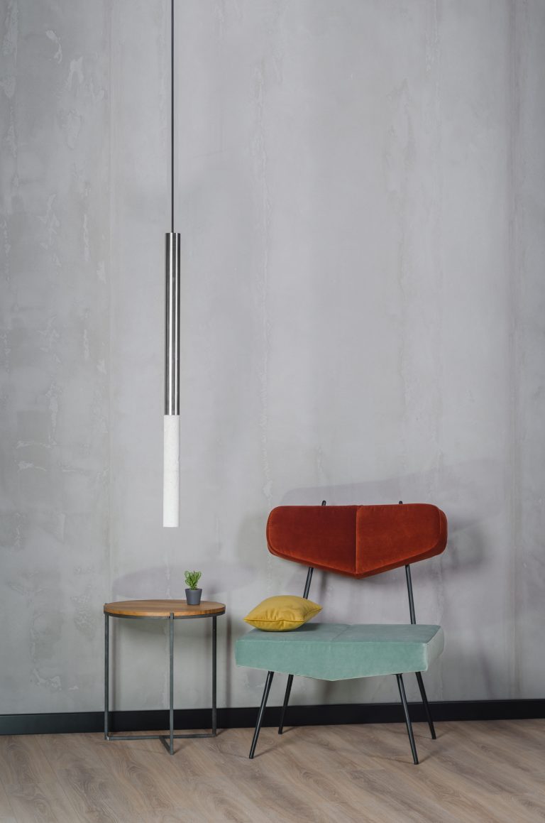 Pendul cu design minimalist din metal cu beton Kalla by LØFTLIGHT
