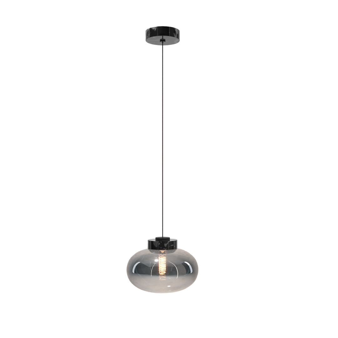 Pendul MOONSTONE sticla fumurie si marmura neagra Maxlight P0515
