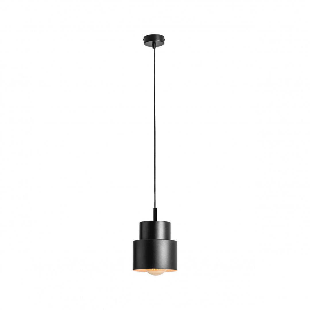 Pendul cu abajur cilindric negru Kadm by Aldex