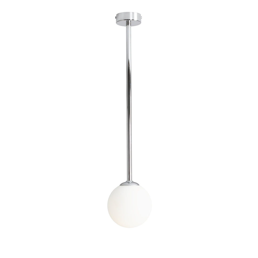 Lustra cromata cu abajur montat pe capat de tija verticala M Pinne by Aldex