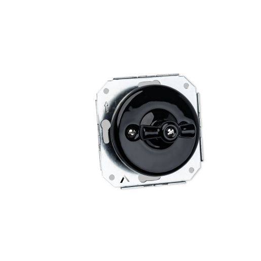 Intrerupator ceramic incastrat dublu/interrupator negru