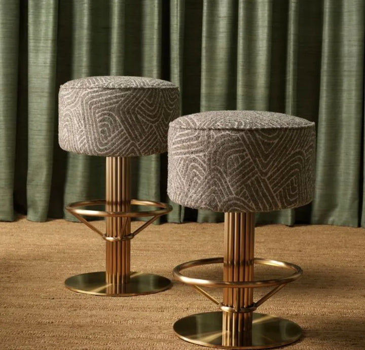 Scaun de bar glamour cu alama si tesatura  Carleton Eichholtz