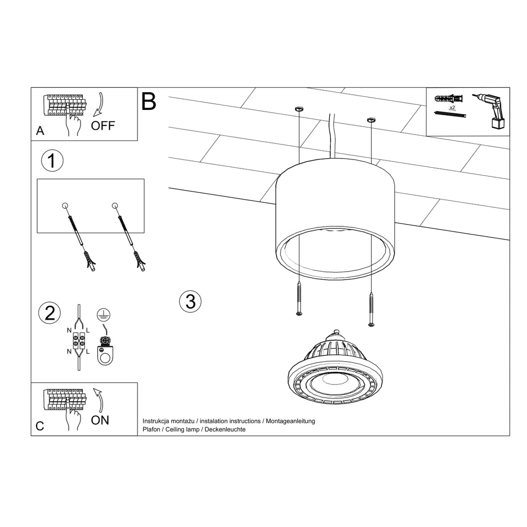 Plafoniera BASIC 1 beton SL.0881