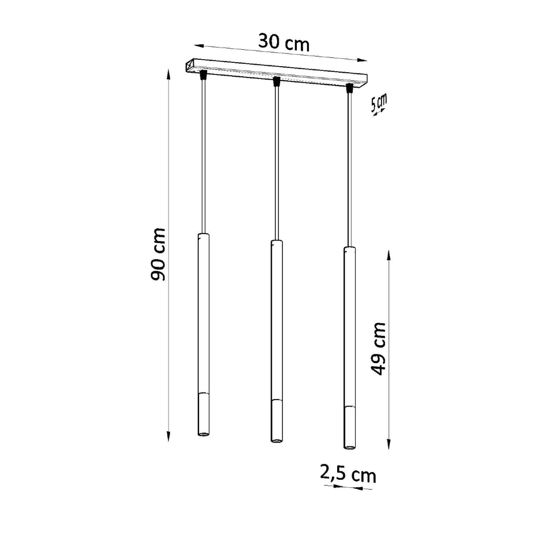 Lampa suspendata MOZAICA 3L negru/cromat SL.0886