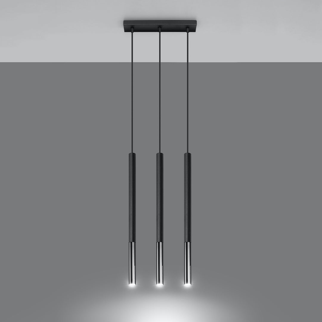 Lampa suspendata MOZAICA 3L negru/cromat SL.0886