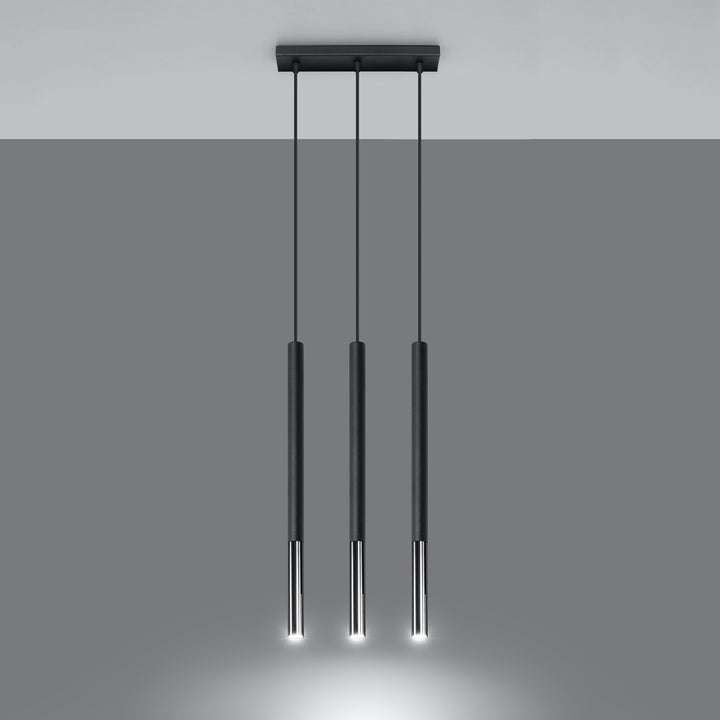 Lampa suspendata MOZAICA 3L negru/cromat SL.0886