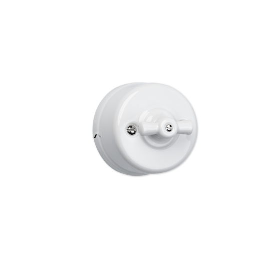Intrerupator ceramic aparent dublu/interrupator alb