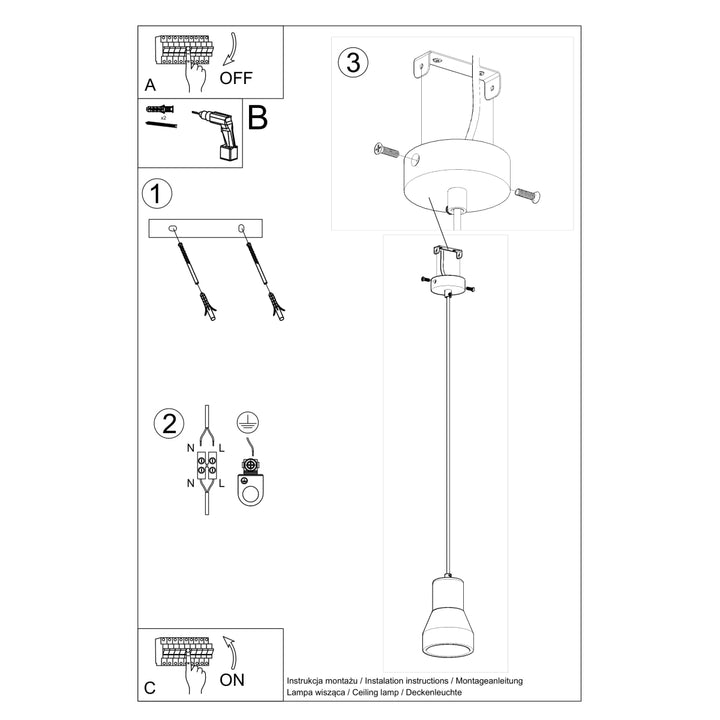 Lampa suspendata QUBIC negru SL.0963