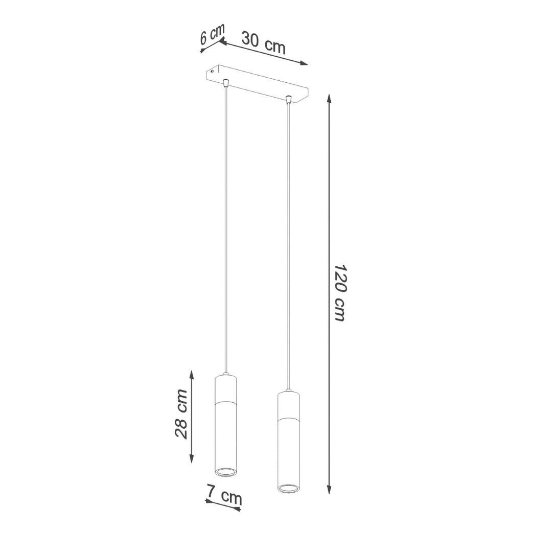 Lampa suspendata ZANE 2 gri SL.0966