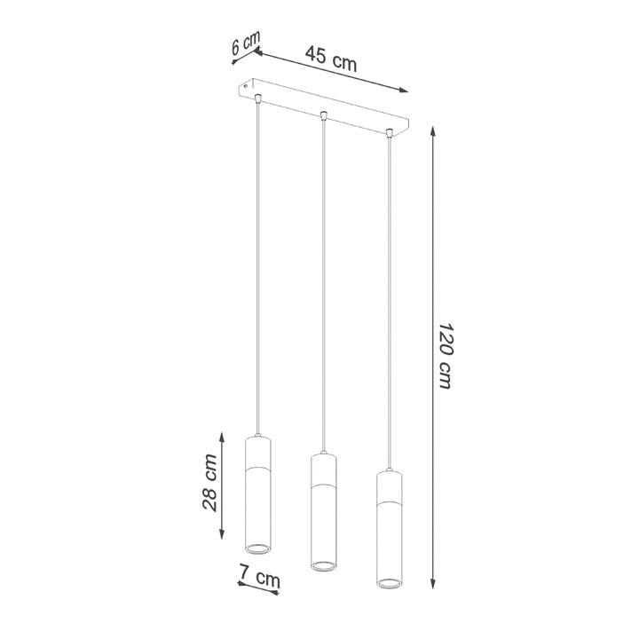 Lampa suspendata ZANE 3 gri SL.0967