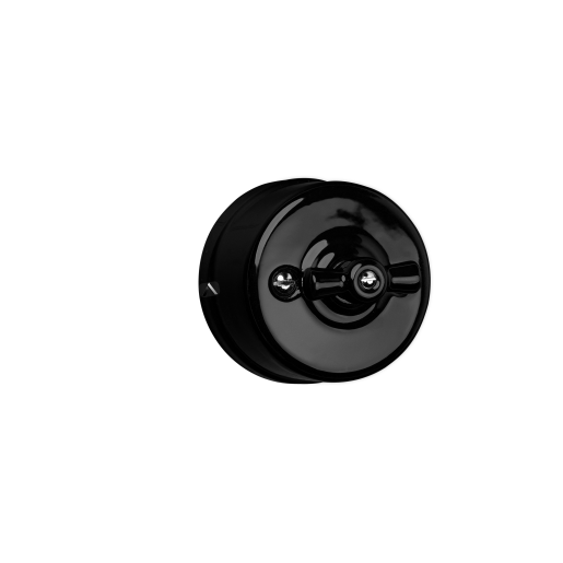 Intrerupator ceramic aparent dublu/interrupator negru
