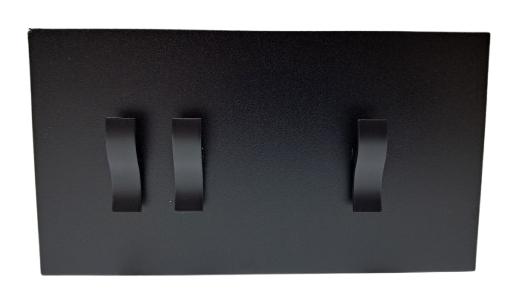 Panou dublu orizontal WAVE intrerupator dublu cap-scara / intrerupator simplu cap-scara negru mat