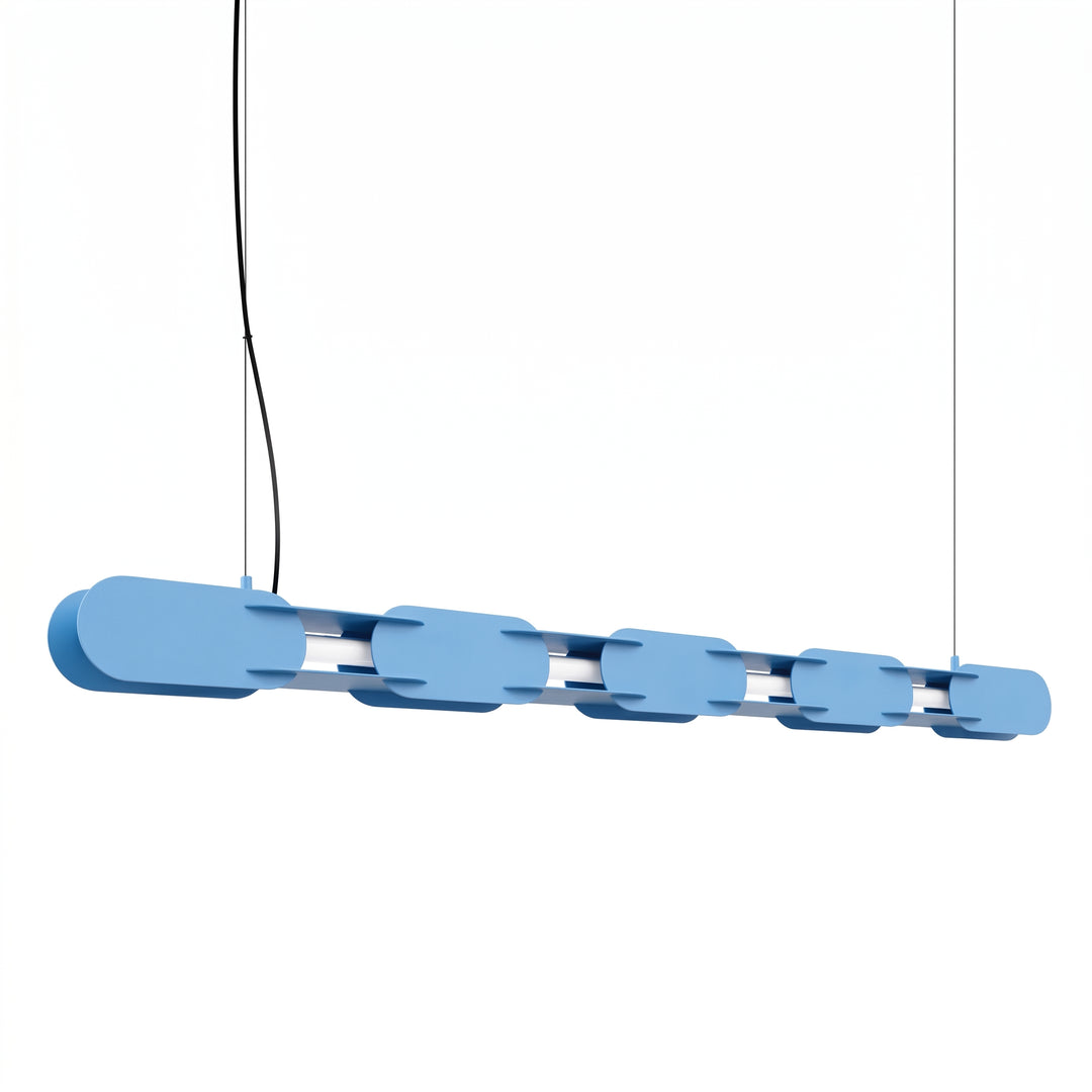 Lustra liniara metal Chain 158 finisaj albastru deschis LED 3000K