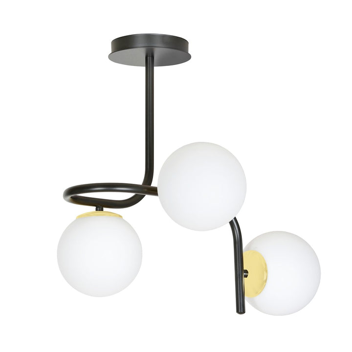 Plafoniera RAGNAR 3 neagra cu auriu