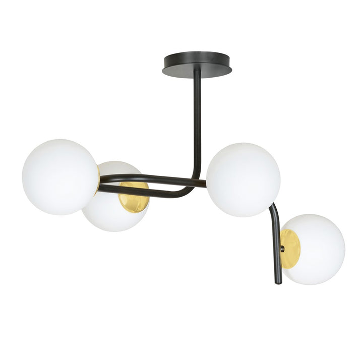 Plafoniera RAGNAR 4A neagra cu auriu