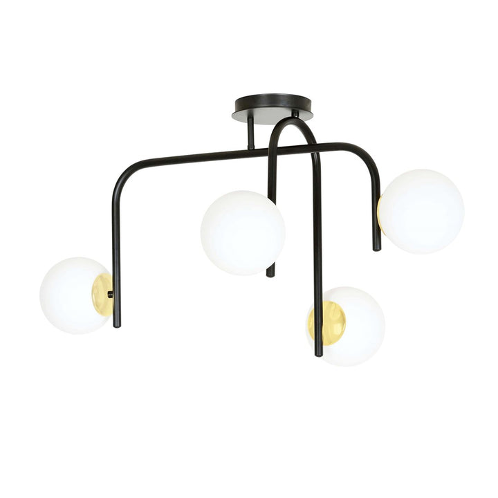 Plafoniera RAGNAR 4B neagra cu auriu