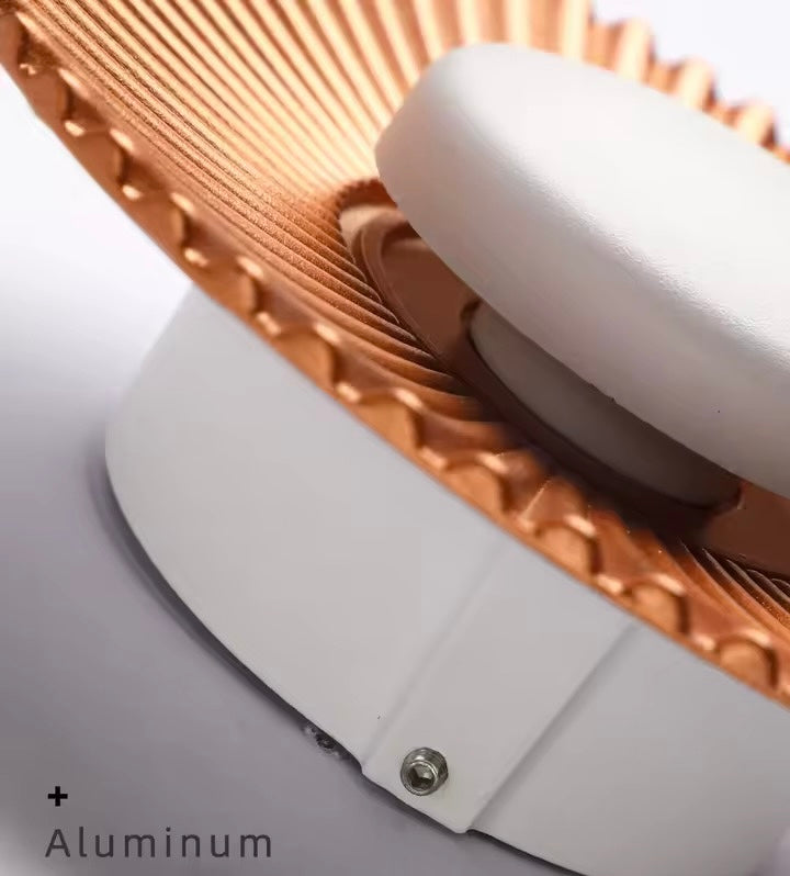 Aplica de perete de design in forma de disc metalic cu striatii Alumi
