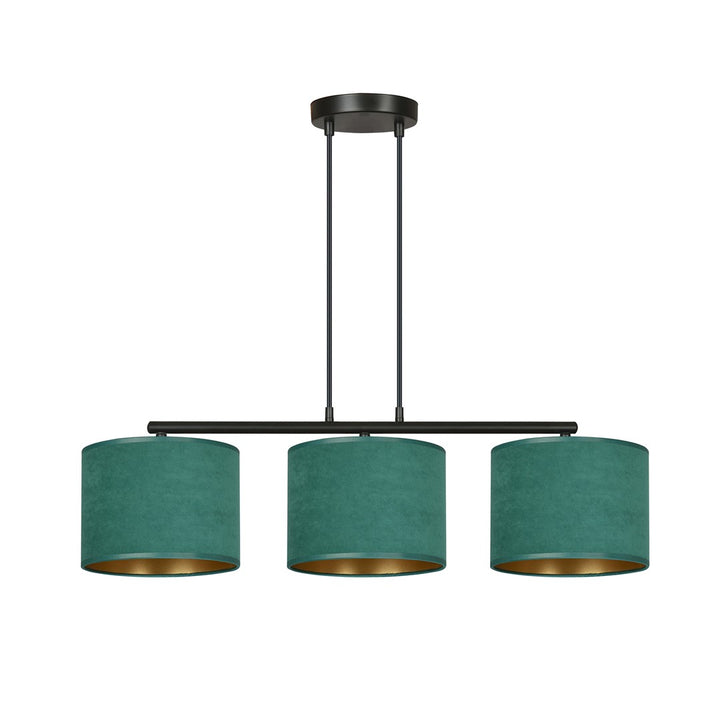 Lustra suspendata HILDE 3 neagra cu verde