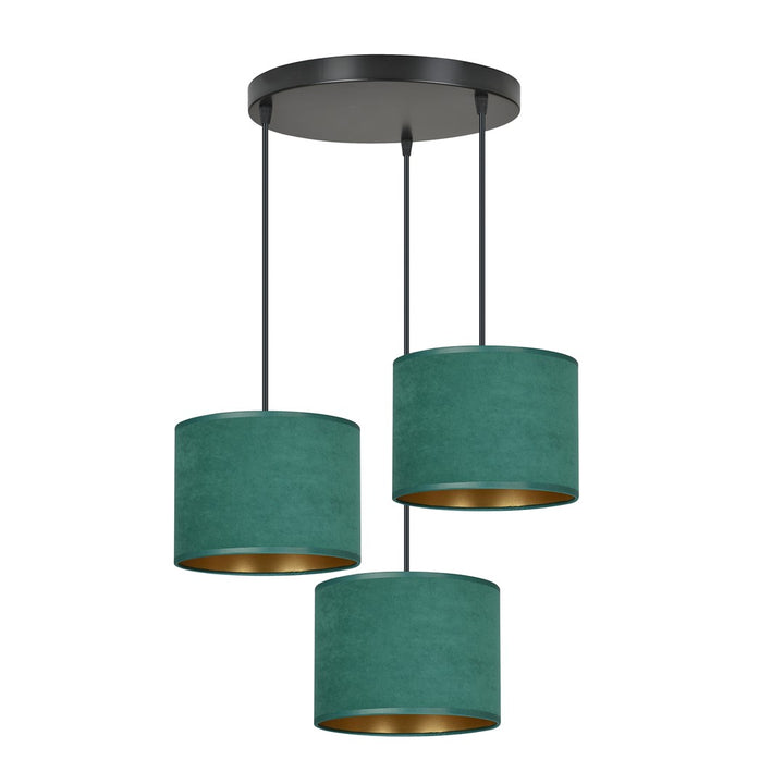 Lustra suspendata HILDE 3 neagra PREMIUM verde