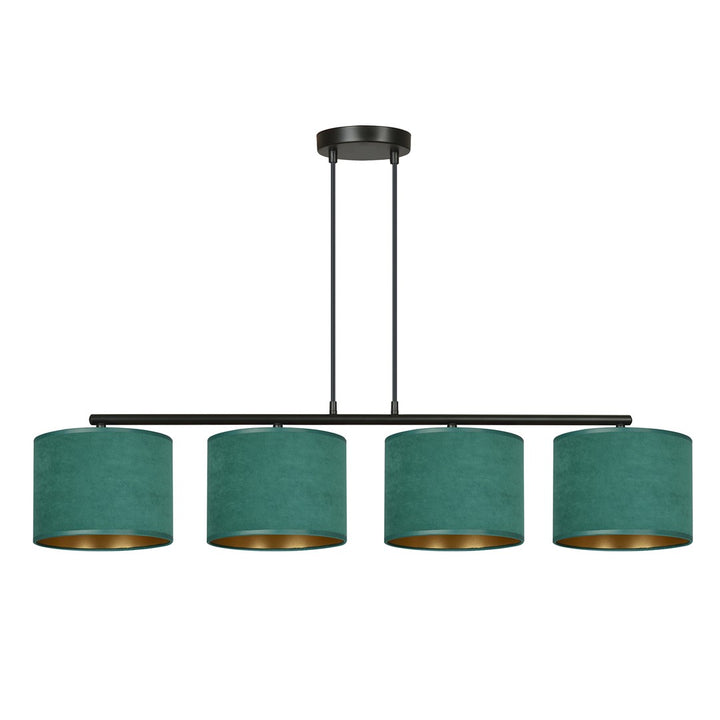 Lustra suspendata HILDE 4 neagra cu verde