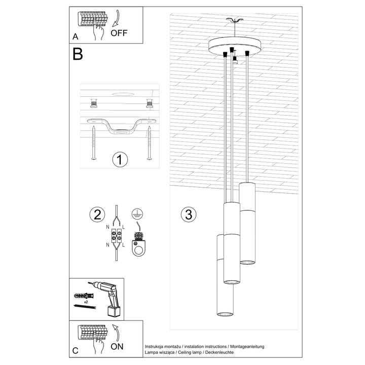 Lampa suspendata BORGIO 3P alb SL.1080