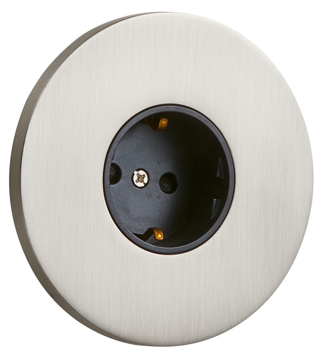 Priza rotunda Schuko nichel periat