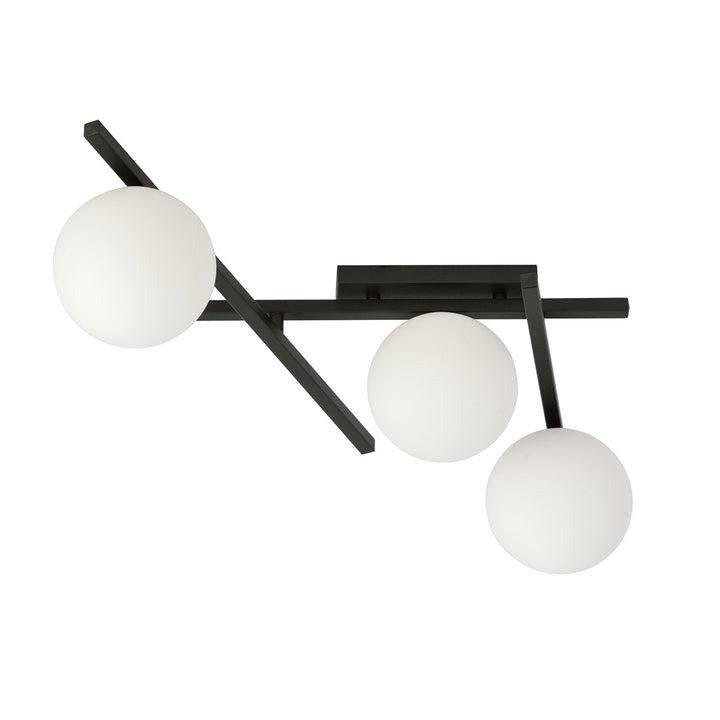 Plafoniera SMART 3 neagra si opal