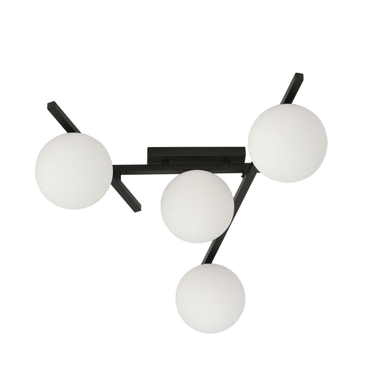Plafoniera SMART 4 neagra si opal