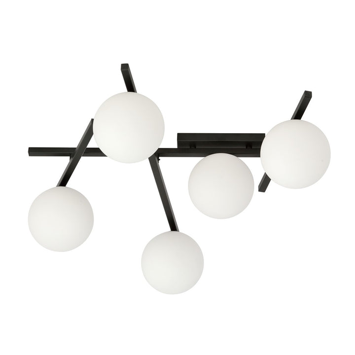 Plafoniera SMART 5 neagra si opal