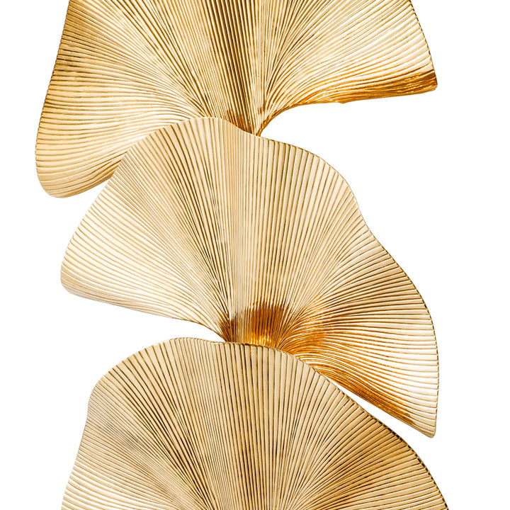 Lampadar cu abajur in forma de frunza de palmier din alama antichizata Las Palmas by Eichholtz