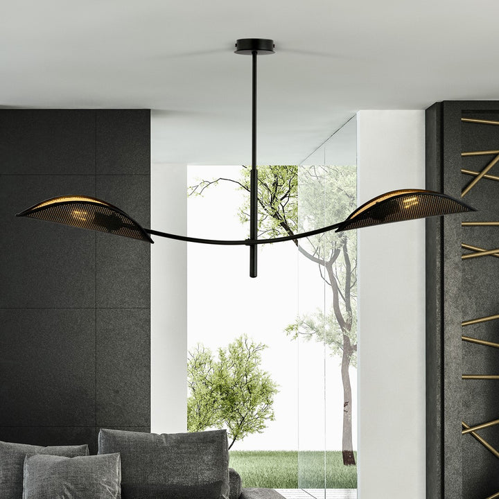 Lustra LOTUS 2 neagra/auriu