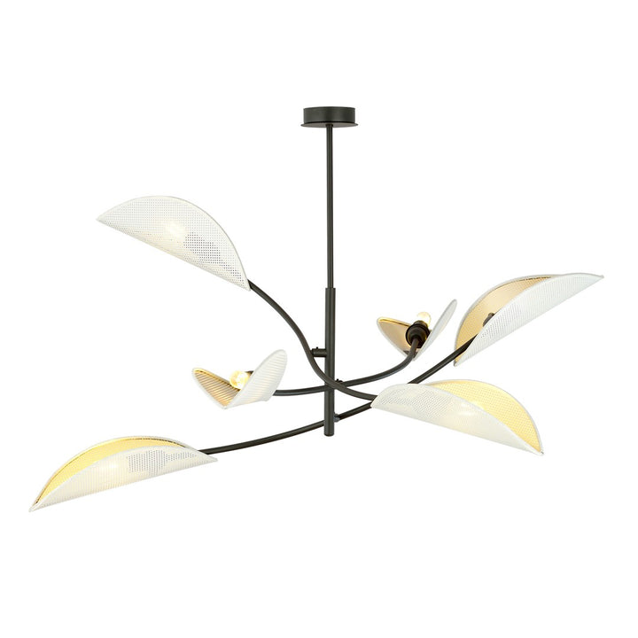 Lustra LOTUS 6 alba cu auriu
