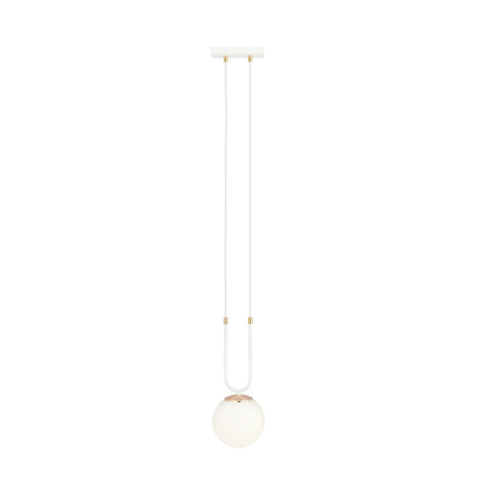 Pendul GLAM 1 alb cu abajur opal