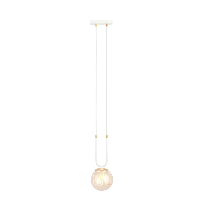 Pendul GLAM 1 alb cu chihlimbar