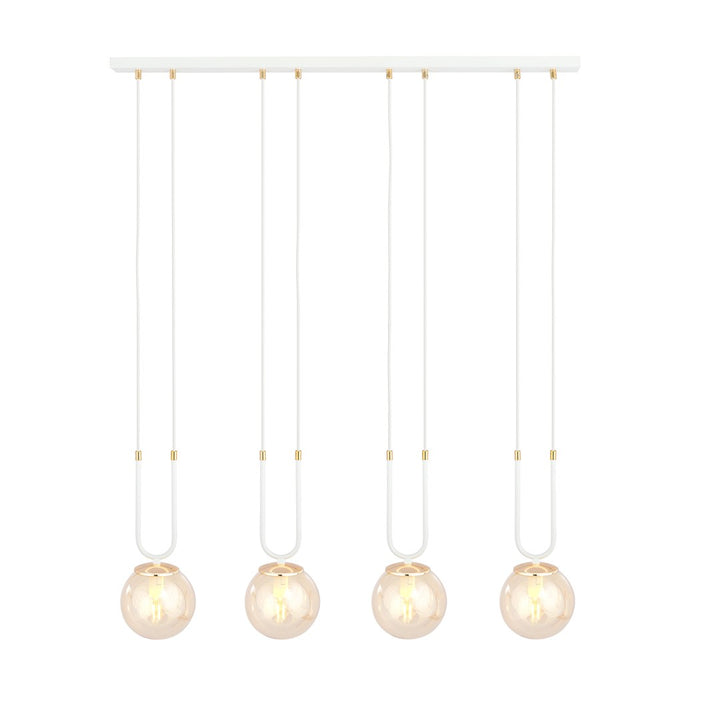 Lustra suspendata GLAM 4 alba/chihlimbar