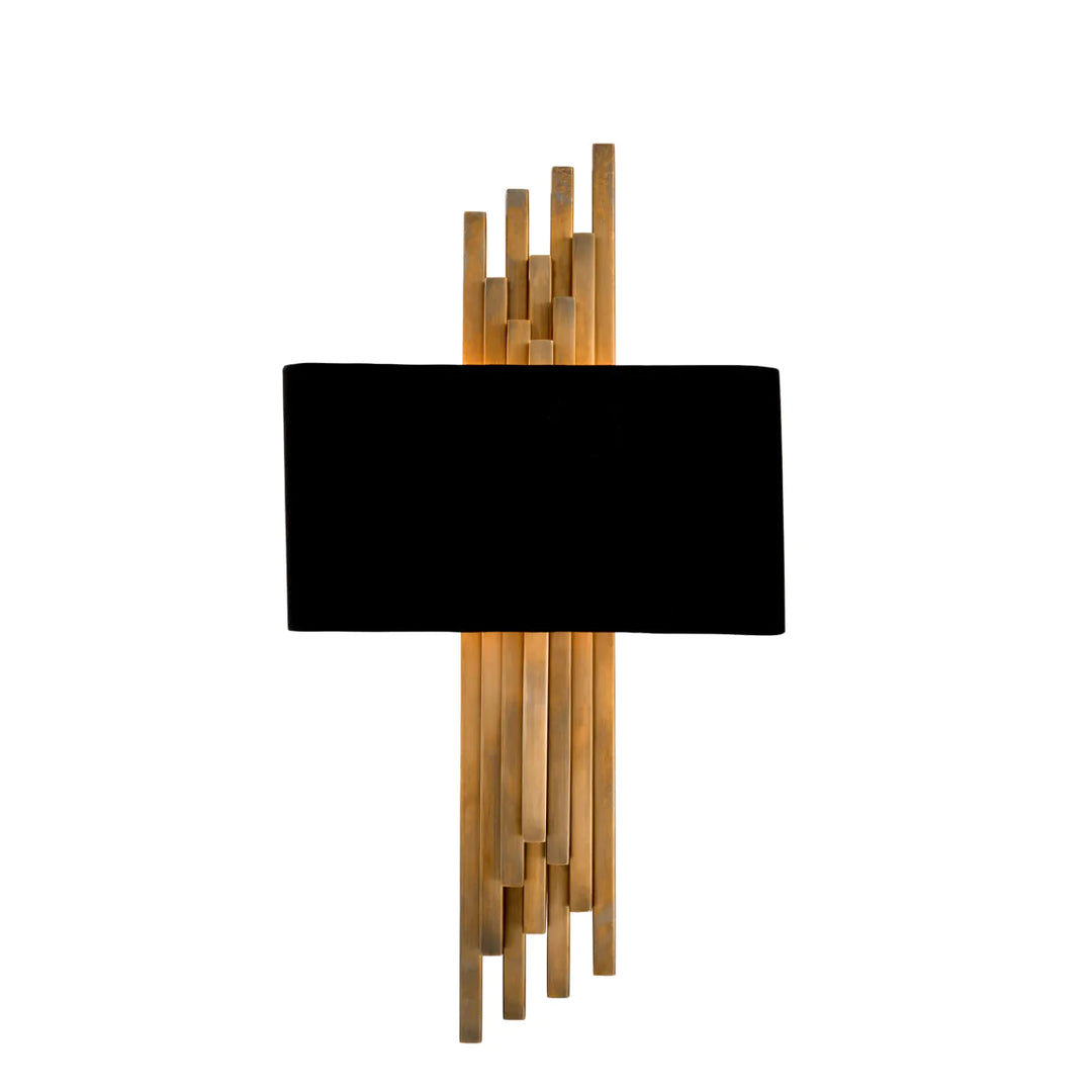 Aplica de perete cu abajur rectangular negru Caruso by Eichholtz