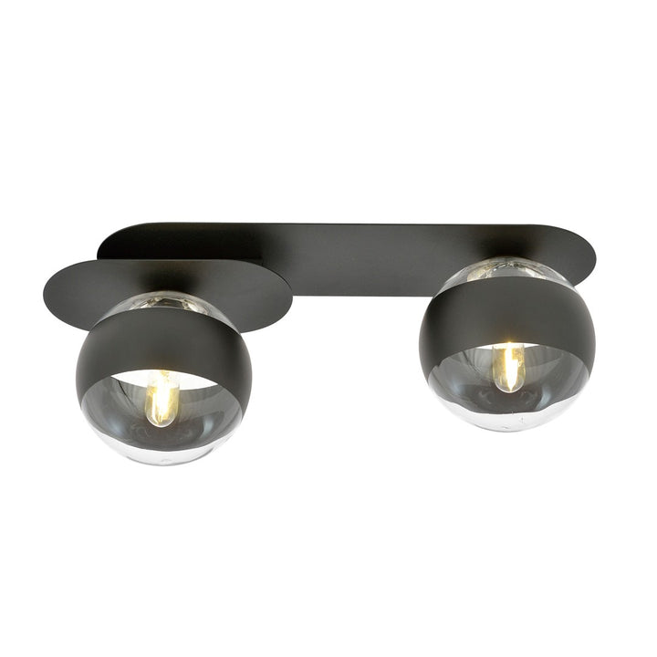 Plafoniera PLAZA 2 neagra cu dungi