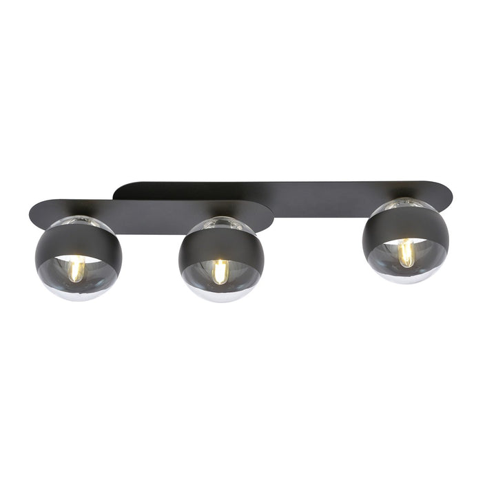 Plafoniera PLAZA 3 neagra cu dungi