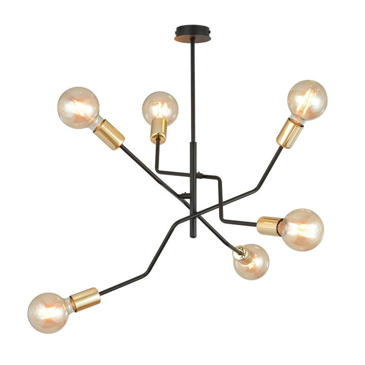 Lustra BOLT 6 neagra cu auriu