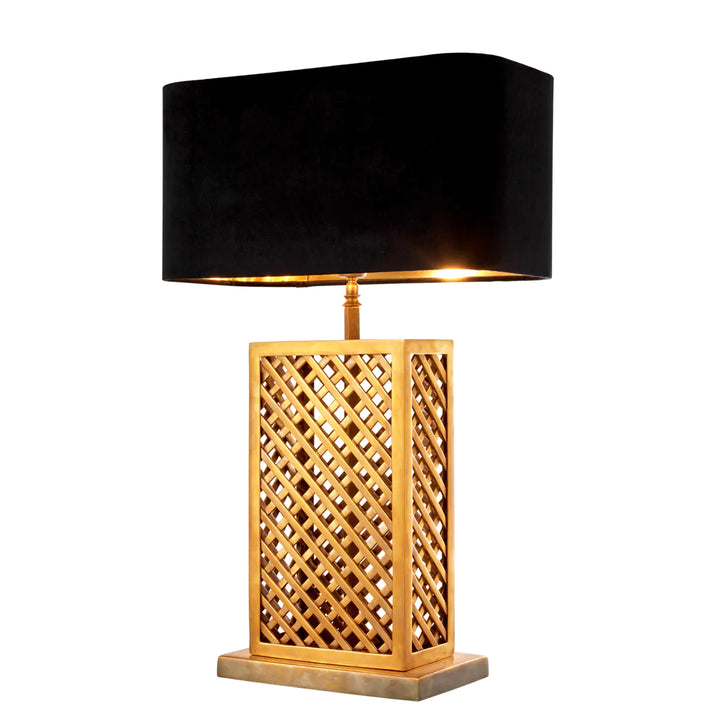 Lampa de masa cu abajur din catifea neagra Idyllwild by Eichholtz