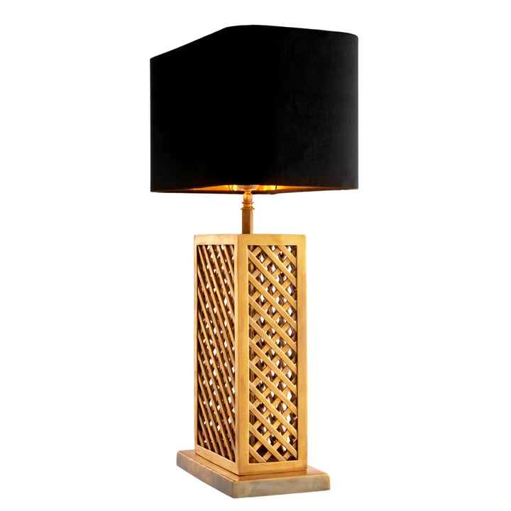 Lampa de masa cu abajur din catifea neagra Idyllwild by Eichholtz
