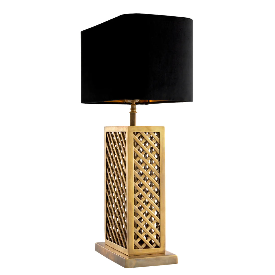 Lampa de masa cu abajur din catifea neagra Idyllwild by Eichholtz