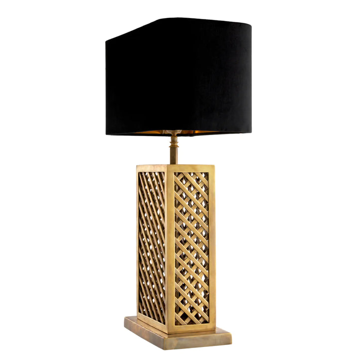 Lampa de masa cu abajur din catifea neagra Idyllwild by Eichholtz
