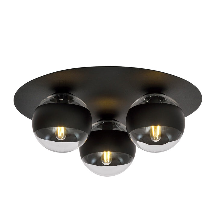 Plafoniera SOLAR 3 neagra cu dungi
